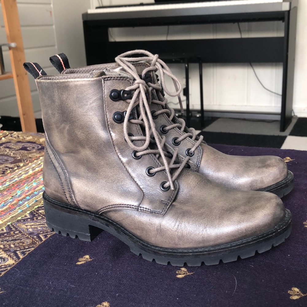 ECCO Women's Elaina Street Lace Up Ankle Combat Boots Brown Gray Sz 39, 8.5